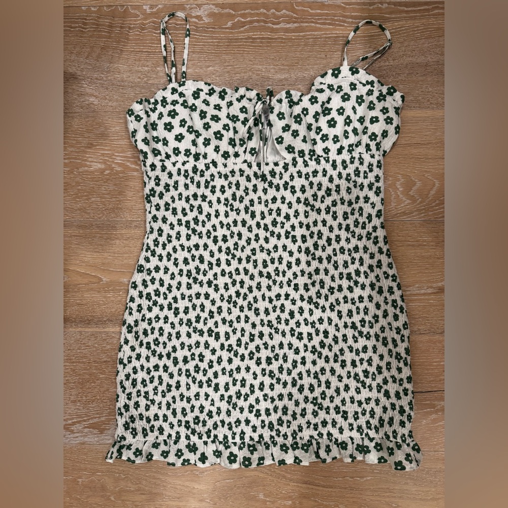 Princess Polly Green and White Mini Dress